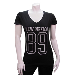 Women's V-Neck T-shirt NM 89 Black