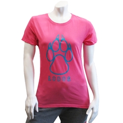 Women's T-Shirt Light Blue Lobos Paw Pink