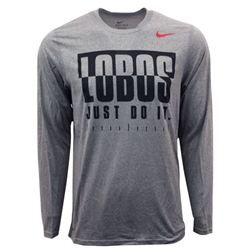 Men's Nike Long Sleeve T-shirt Lobos Just Do It Gray