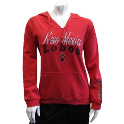 Women's Sweatshirt NM Lobo Paw Print Red