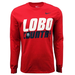 Men's Nike Long Sleeve T-Shirt Lobo Country Red
