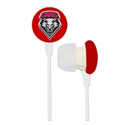 UNM Premium Sound Earbuds Lobos Shield Red