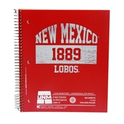 UNM 5 Subject Spiral Notebook NM 1889 Lobos 11 x 9"
