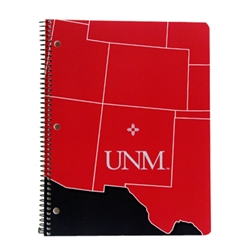 UNM 1 Subject Spiral Notebook UNM Zia 11 x 8.5"