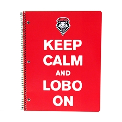 UNM 1 Sub Spiral Notebook Keep Calm and Lobo On 11 x 8.5"