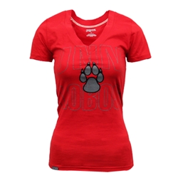Women's JanSport V-Neck T-Shirt UNM Lobos Paw Print