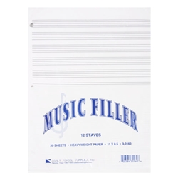Comet School Supplies Music Filler Paper 11 x 8.5 20 Pack