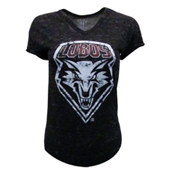 Women's Blue 84 T-Shirt Distressed Lobos Shield