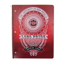 UNM 1 Subject Spiral Notebook Lobo Pride 11 x 8.5"