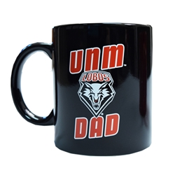 R&D Mug UNM Dad Lobos Shield Black
