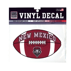 SDS Decal NM Lobos Shield Football 6"