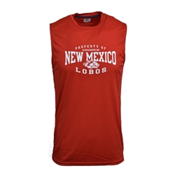 Men's Russell Tank Top Property Of Albuquerque New Mexico Lobos Side Wolf Red