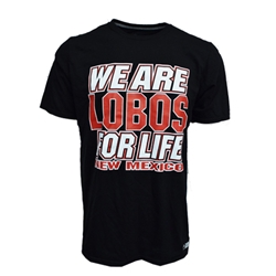 Men's Russell T-Shirt We Are Lobos For Life New Mexico Black