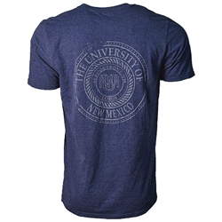 Men's Russell t-Shirt The University Of New Mexico & New UNM Interlocking Logo Navy Blue