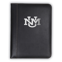 UNM Pad Holder With Zipper & Tablet Holder UNM Interlocking Logo Black
