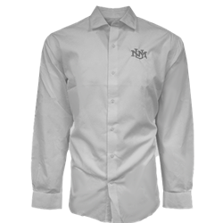 Men's C&B Long Sleeve Button Down Shirt UNM Interlocking White