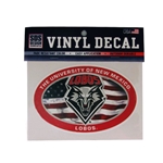 SDS Decal American Flag & UNM Shield 6"