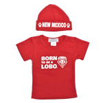 Infant Third Street T-Shirt Beanie Set Born to Be A Lobo Shield Red
