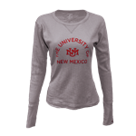 Women's League Long Sleeve T-shirt Thermal UNM Interlocking Gray