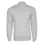 Men's Clique Sweater Turtleneck 1/4 Zip UNM Interlocking Light Gray