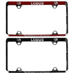 Metal License Plate Frame UNM Lobos Red - Black