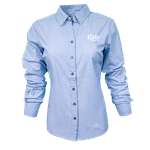 Women's C&B Long Sleeve Button Down Shirt UNM Interlocking Blue