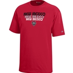 Youth's Champion T-Shirt NM Lobos Shield Red