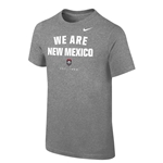 Youth Nike T-Shirt We Are NM Lobos Shield Est. 1889 Heather Grey