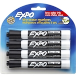 San Marker Dry Erase Expo Chisel Black 4CT