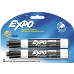 San Marker Dry Eraser Expo Low Odor Chisel Black 2PK