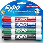San Marker Dry Erase Expo Low Odor Chisel Asst 4PK