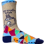 Blue Q Women's Crew Socks You Crafty