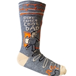 Blue Q Men's Crew Socks Here Comes Cool Dad