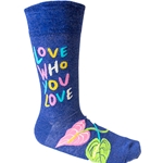 Blue Q Men's Crew Socks Love Who You Love