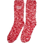 Women's ZooZatZ Marbled Fuzzy Socks UNM Interlocking Red/White