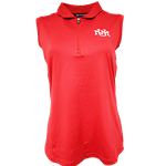 Women's C&B Sleeveless Polo T-Shirt UNM Interlocking Red