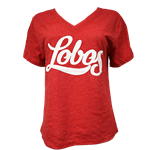 Women's League V Neck T-shirt Lobos Red