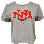 Women's ZooZatz Crop T-shirt UNM Interlocking Gray