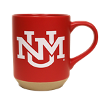 Sandstone Lobos Shield UNM Mug Red Matte