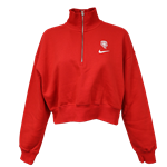 Women's Nike Phoenix Crop Half-Zip Sweatshirt Red