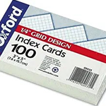 Essential Index Cards 3X5 Grided White 100/Pk