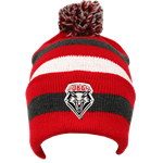 Hat Cuff U Log Primetime UNM Stripes/Pom Red/ Charcoal