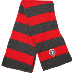 Scarf U Log NIagara UNM Rugby Stripe Charcoal Red 60"