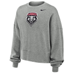 Women's Nike Phoenix Fleece Crew Lobos Shield Dark Heather