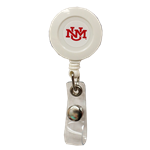 UNM Interlocking Retractable Badge Holder White