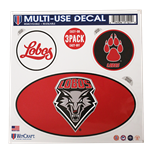 3 Pack Decal Logo/ Red Paw/ Side Wolf