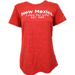 Women's League T-Shirt Classic NM Lobos For Life 1889 Red