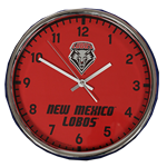 WI Wall Clock Lobos Shield Red