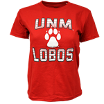 Youth's MV Sport T-Shirt Classic UNM Lobos Paw Red