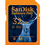 SanDisk 32GB Outdoors FHD UHS-I SDHC Memory Card